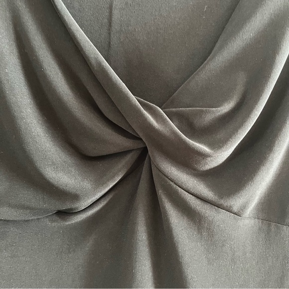 FRANK Lyman Black Top With Ruching At Bust Size 12 - Picture 3 of 5